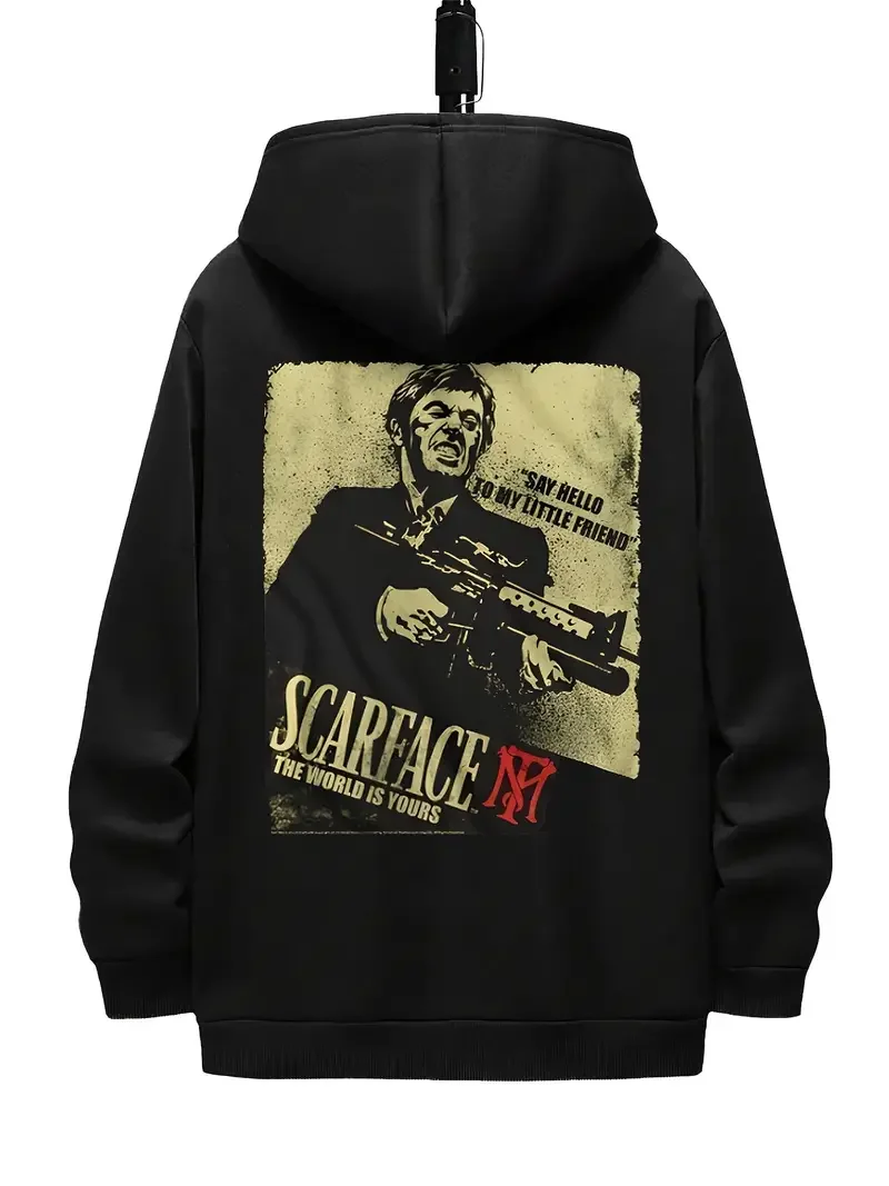 

New high quality men's printed hoodie, cotton breathable men's cool trendy casual hoodie streetwear