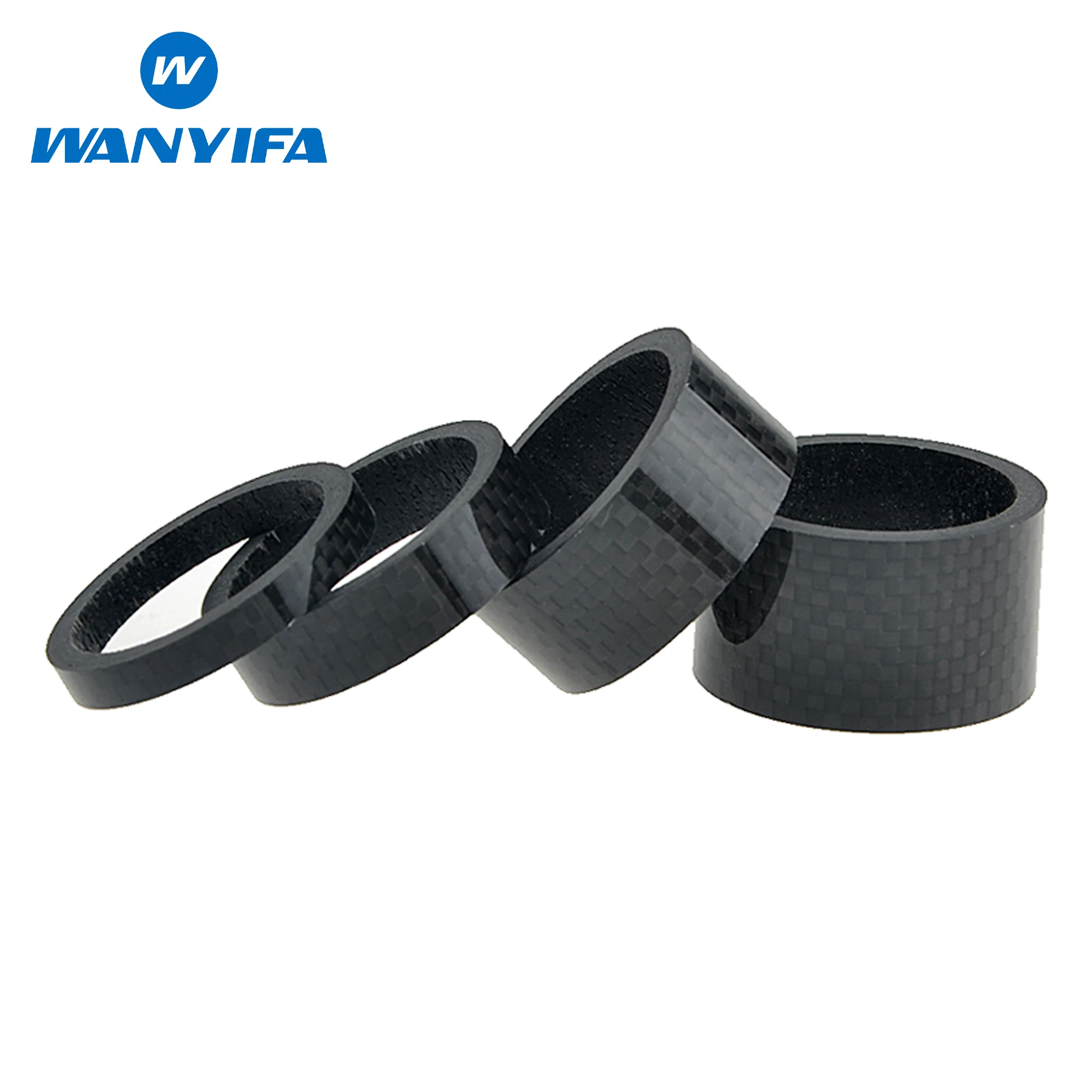 Wanyifa Gloss Carbon Fiber Bike Headset Spacer Lightweight Bicycle Fork Gasket Washers 5/10/15/20/25/3035/40/45/50/55.../200mm