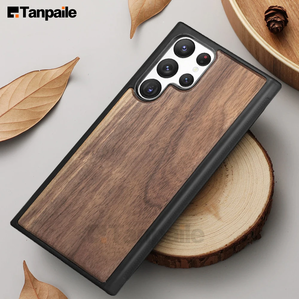 

Tanpaile Natural Real Wood Wooden TPU Case For Samsung Galaxy S22 Plus Pro Ultra Shockproof Phone Back Cover Shell Funda Casing