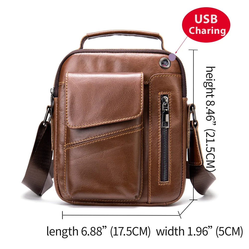 WESTAL Men's Shoulder Bag for Men Genuine Leather Bag Male Crossbody Bags Messenger Men's Desinger Bags Leather Handbags 8211