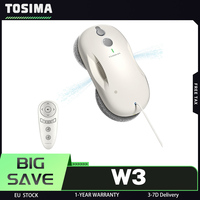 TOSIMA W3 Window Cleaning Robot, Max 3800Pa Suction, Bi-Directional Automatic Spray, with 12 Mops, 30*30cm Min working area