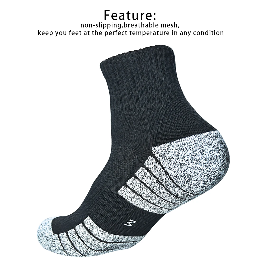 3 Pairs Thick Towel Base Autumn Winter Men Socks Breathable Cotton Sports Sock Breathable Deodorant Men Outdoor Running Socks