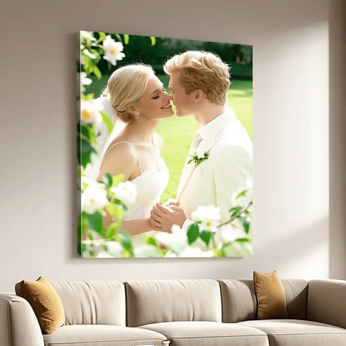 Customizable Framed Canvas Wall Art — Personalized Family Portraits & Action Photos for Bedroom or Home Office Decor