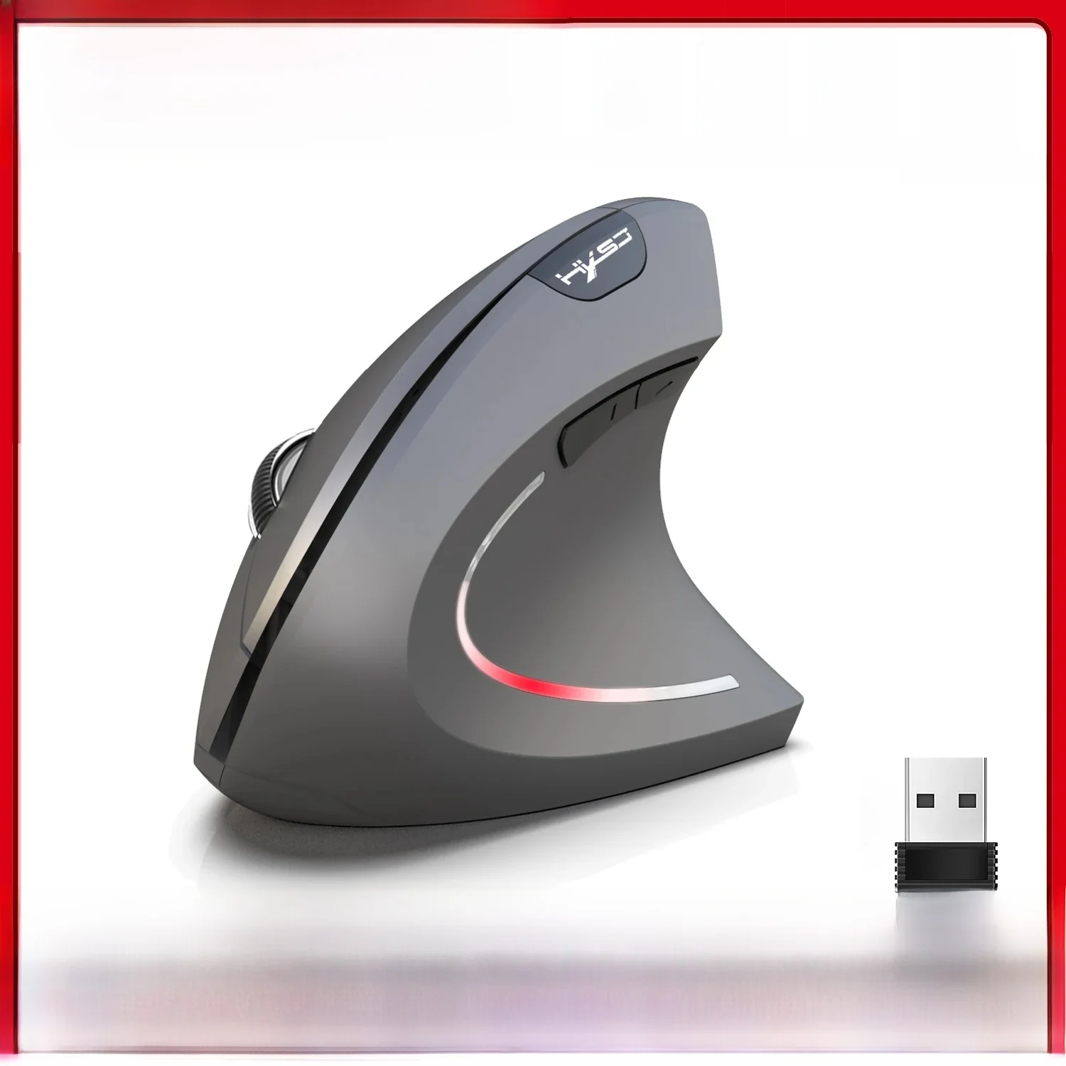 HXSJ T24 2.4G souris optique ergonomique sans fil ABS conception saine verticale rétro-éclairé Stock de jeu ordinateur portable utilisation au bureau en gros