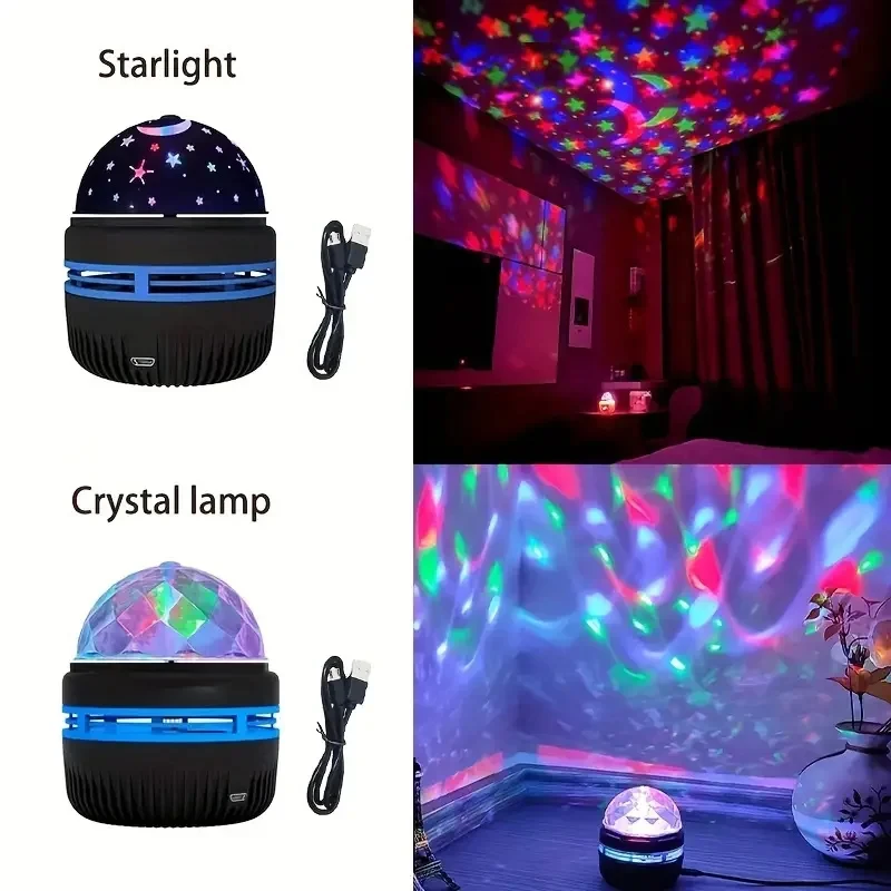 1pc Star Projector, Galaxy Projector, Water Ocean Wave Projector For Bedroom Night Light  Room Decor With 7-Colors Patterns