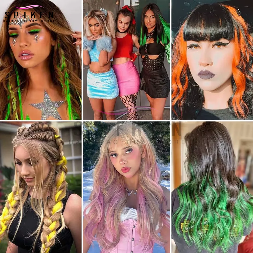 팬시 컬러의 인간의 머리카락으로 만든 SPIKFN 미니 테이프 12-20인치 아울렛 헤어스타일을 위한 천연 스트레이트 심리스 테이프 헤어 익스텐션