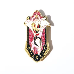 Hazbin&Hotel Anime Pins Cartoon Angel Dust Enamel Badge Brooch Metal Lapel Pin for Fans Cosplay Jewelry Accessories Gift