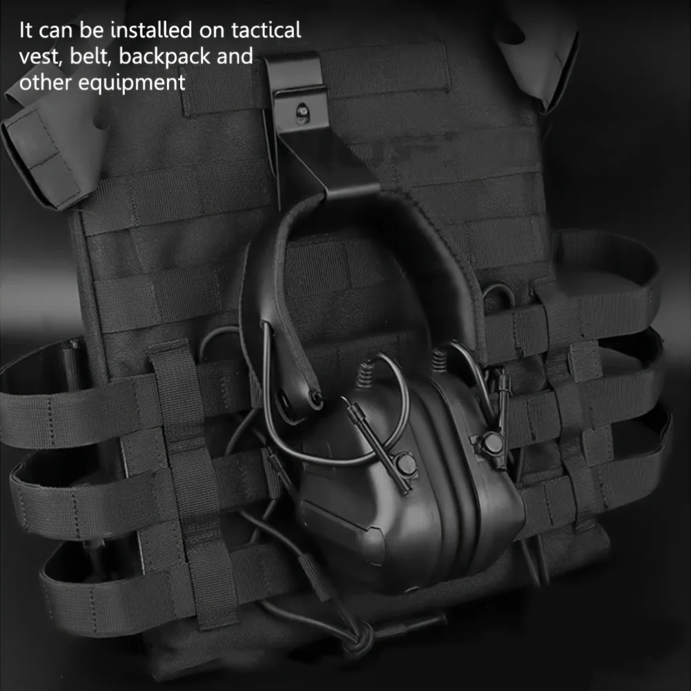 2 pezzi tattico portatile per cuffie gancio supporto per telefono cellulare Molle protezione per clip a sgancio rapido per accessori per cintura IPSC
