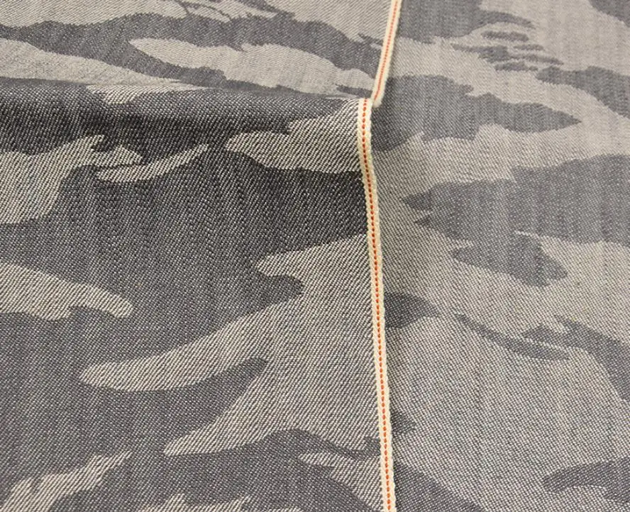 

10 Oz Grey Selvedge Premium Jeans Cloth Material Camouflage Selvage Denim Jacket Fabric Manufacturers WingFly W182612DY