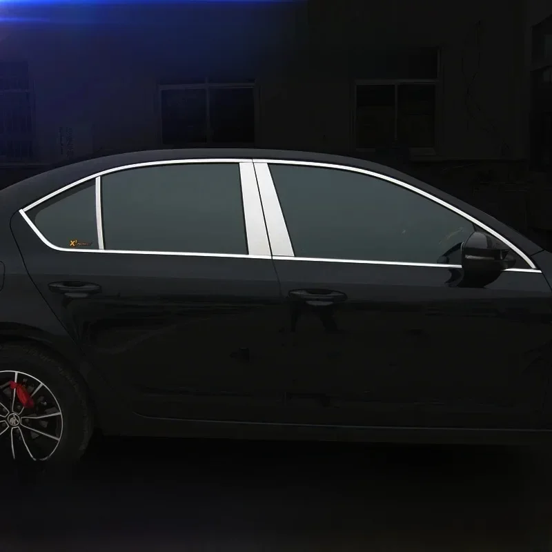Dla Skoda Octavia A7 2015-2020 osłona okna zewnętrzna stylizacja chromowana akcesoria do dekoracji samochodu ze stali nierdzewnej — zdjęcie 2