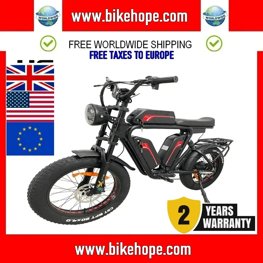 

2024 Europe stock 1000W motor,48V20AH battery, 20 inch fat tires,7-speed adult mountain off-road electric bicycle for men and