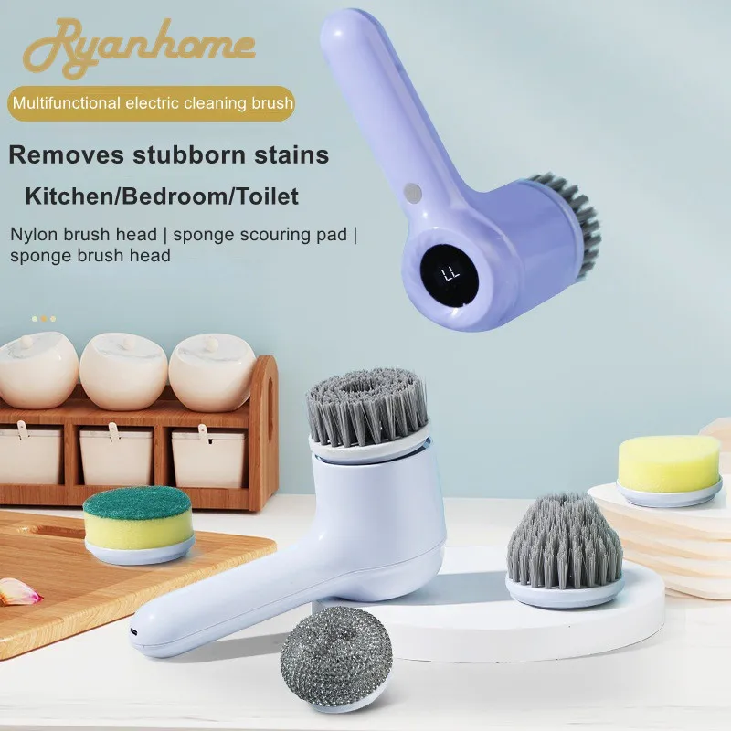 Multi-functional Electric Cleaning Brush for Kitchen and Bathroom - Wireless Handheld Power Scrubber for Dishes, and Pans