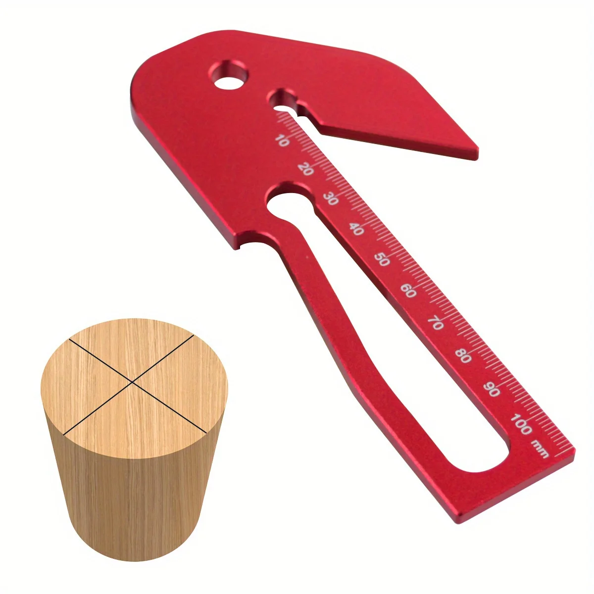 45/90 Degree Right Angle Line Gauge, Center Finder Woodworking Square, Aluminum Alloy Center Scribe, Precision Carpenter Ruler