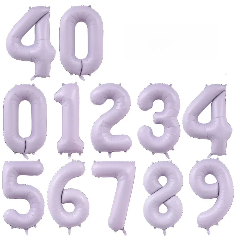 Ballon numéro violet crème 40 pouces 0 1 2 3 4 5 6 ballons numéro douche fête d'anniversaire mariage anniversaire couronne décorations