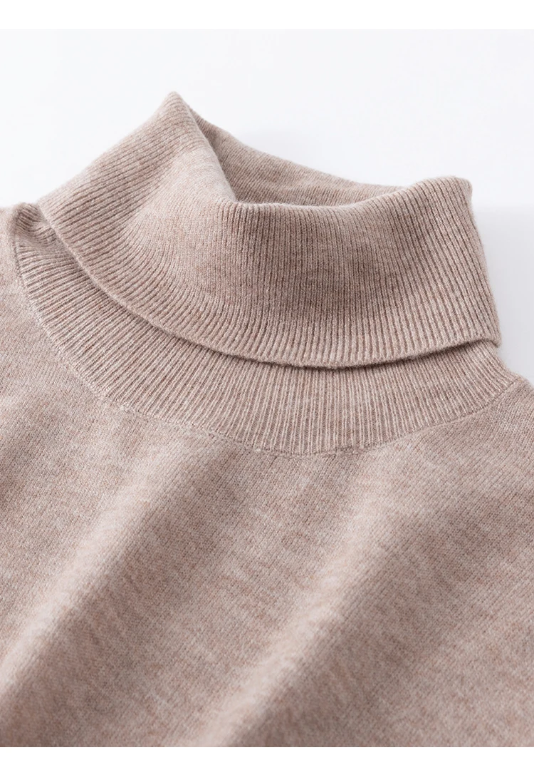 MZ62020 Damen Rollkragenpullover aus Kaschmir-Modal-Mischung, Langarm, Weiche Textur, Oberteil für Herbst und Winter, Ideal für den Alltag und zum Schichten. – Detail 13