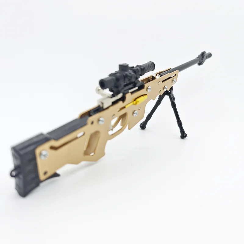 AWM سبيكة 25 سنتيمتر شريط مطاطي بندقية انفصال لعبة اطلاق النار نموذج الحلي أفضل هدية عيد لجامع المسدس