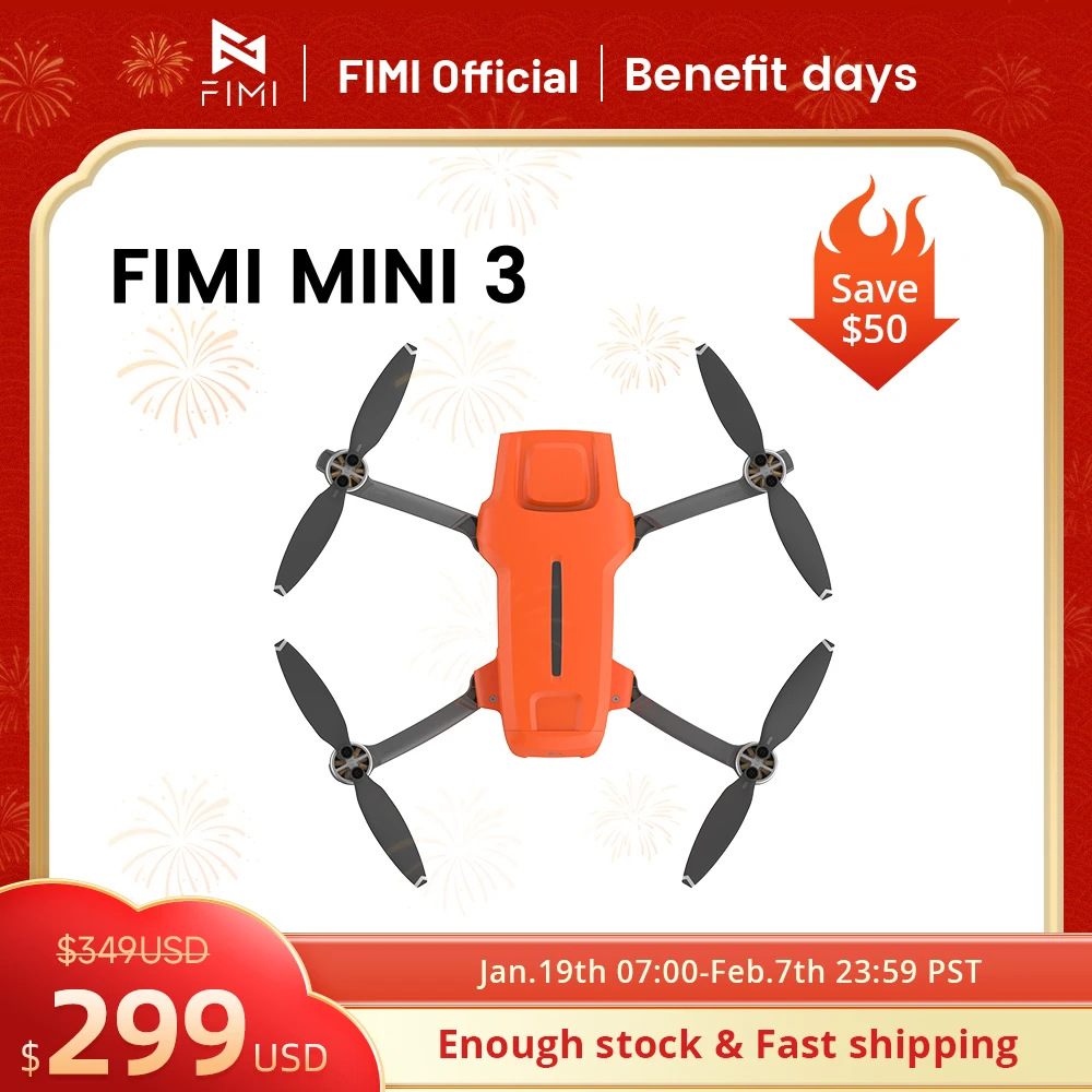 FIMI MINI 3 new drone 4K 60fps 9km range 3-axis Gimbal 249g Ultralight AI Super Night Video design smart tracking mini pro drone