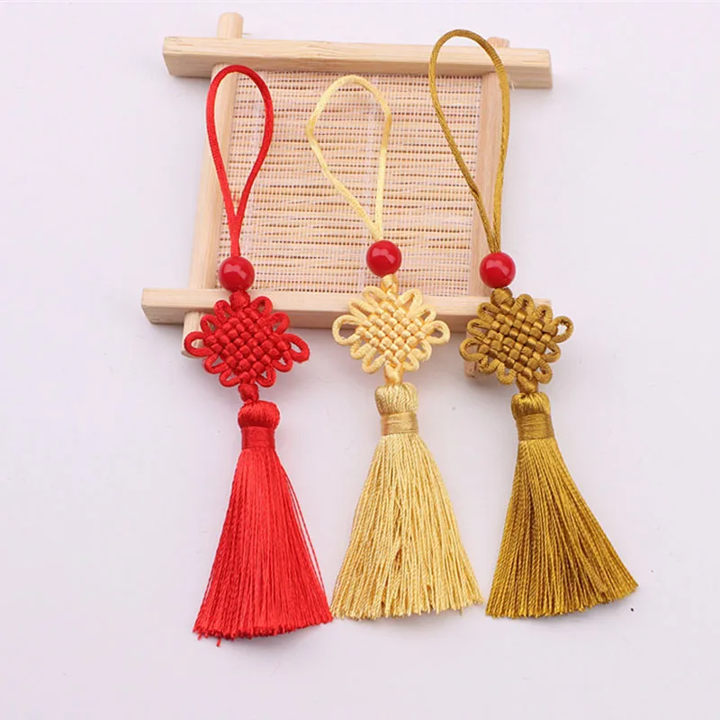 10pcs/pack Chinese knot Tassel Pendant for Bookmark Colorful Tassels Brush DIY Jewelry Making Accessories Home Decorations