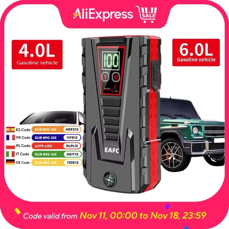 99800mAh Car Jump Start Power Bank 12V out Portable energy Start-up Charger for Car Booster Battery Start-up