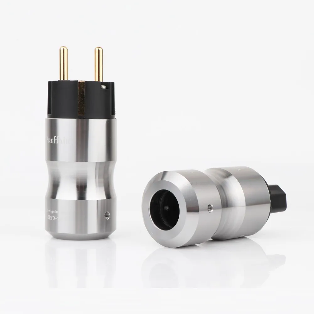 Preffair P090/P091 Rhodium/Vergulde Schuko Power Connector EU/US Versie Transparant IEC C7/15/19 Audio Famale Connector