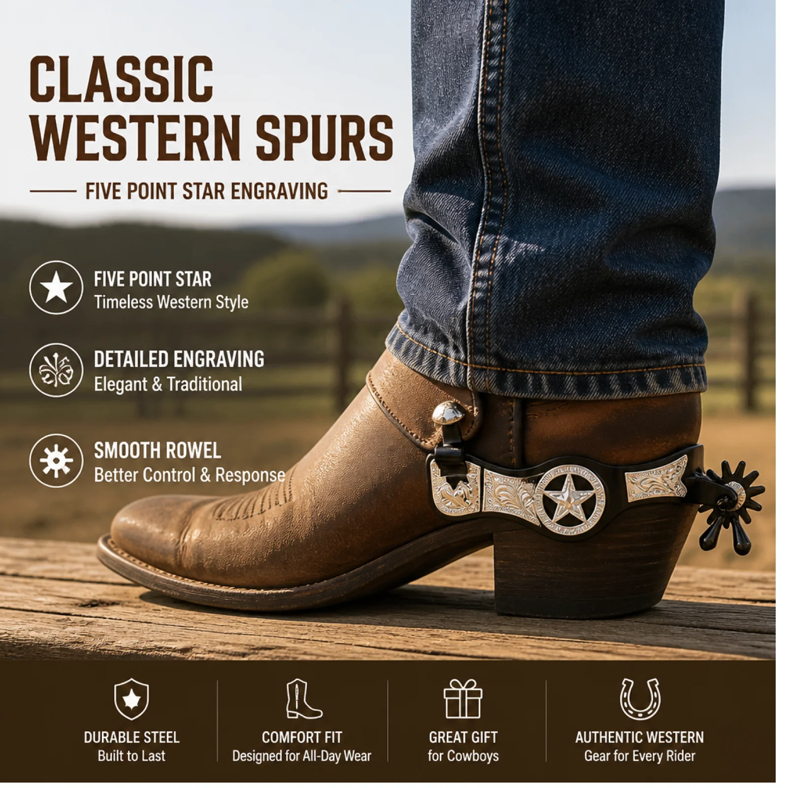 black-stainless-steel-horse-spurs-cowboy-boot-decorative-riding-accessories-for-equestrian-training-and-hobby-horse