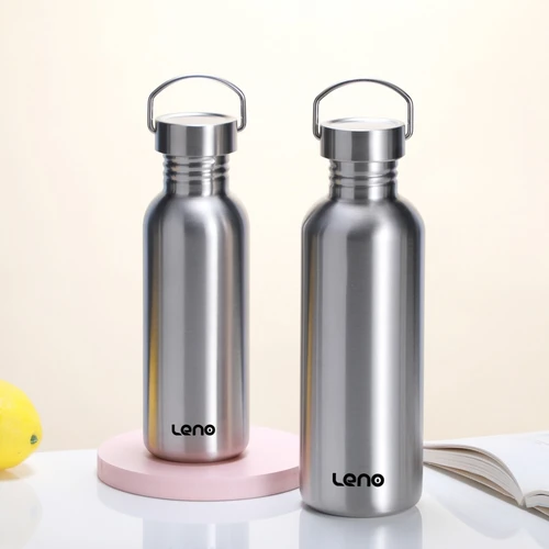 Imagen 2 del producto Botella de agua de acero inoxidable de 350-2000ml, frascos de vacío de boca grande de gran capacidad de una sola pared con tapa, artículos para beber para ciclismo y deportes