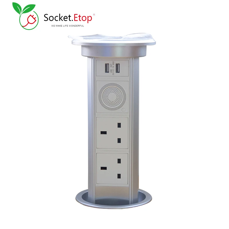 

Tuya Smart Life APP Wifi Extension Sockets 2 UK Jacks Power Outlets 2 USB Qi Wireless Fast Charger Bluetooth Speaker