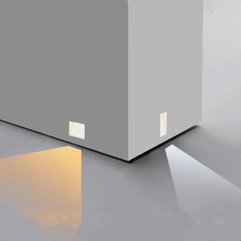 Ingebouwde frameloze LED-stap- en trapwandlampen 3W bewegingssensor binnen slaapkamer ladder foyer hoek intelligent nachtlampje 100-240V - afbeelding 2