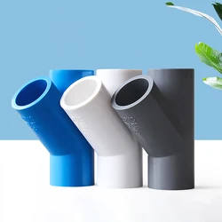 1Pcs ID 20 25 32 40 50mm PVC Pipe 3-Way Connector Garden Irrigation Water Pipe Y Adapter Fish Tank Joint 45 Degree Connector