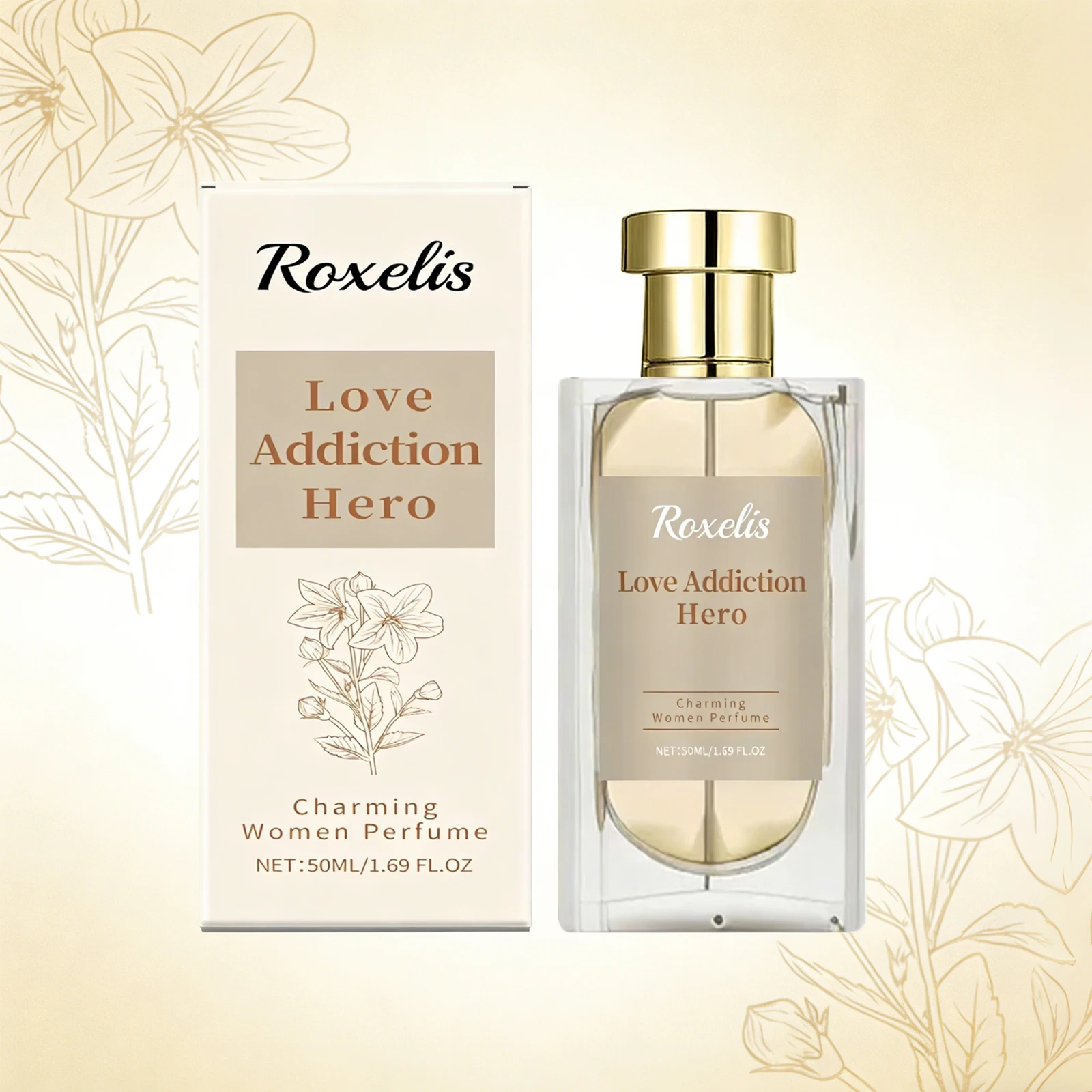 

ROXELIS 50 мл Очаровательный женский парфюм Eau de Parfum, стойкий аромат с нотами колокольчика и жасмина, свежий и элегантный, идеальный для свиданий.