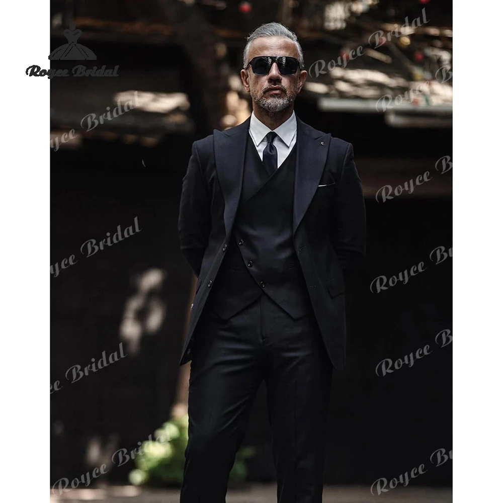 Two Piece Single Breasted Men's Suit Wedding 2026 Peak Lapel Formal Business Evening Suit Customized trajes para hombre