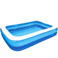 Summer Inflatable Pool Retoo GardenMaster Portable 2 Rings 450 Liters Wide Fresh Air Pool Rectangular