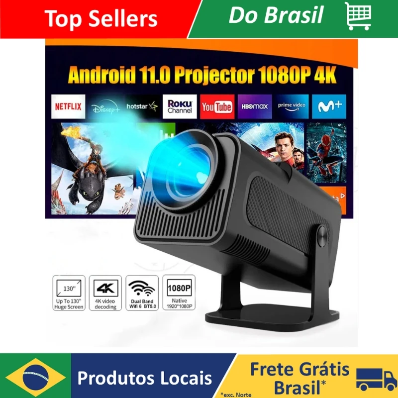 HY320 Android 11 390ANSI 4K Native 1080P Dual WiFi 6 BT5.0 Cinema HY300 Outdoor Home Theater Projector