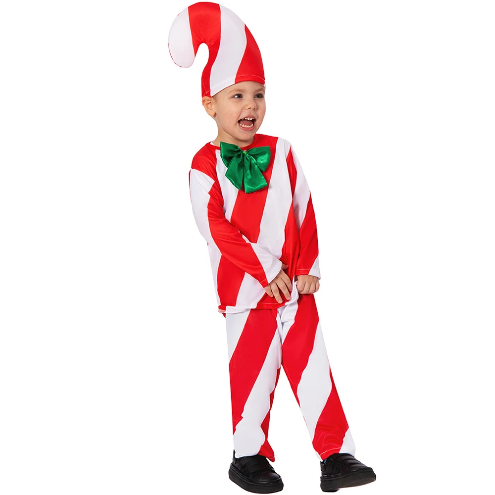 Costume di canna di zucchero per bambini Costume di natale Costume da ragazza per ragazzi Costume da festa di natale fai da te Costume di canna da zucchero per bambini