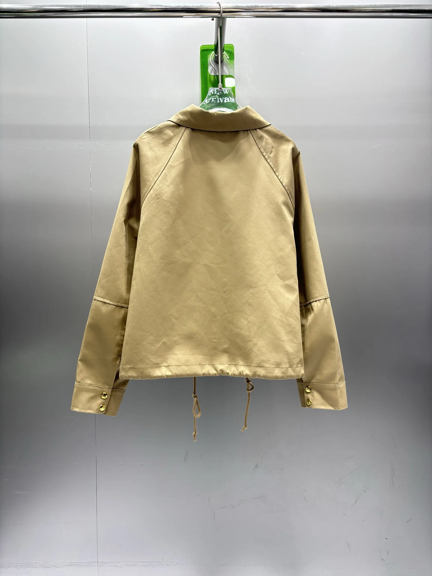 

25SS autumn and winter women's retro hem drawstring lapel plaid short long sleeved jacket SU213