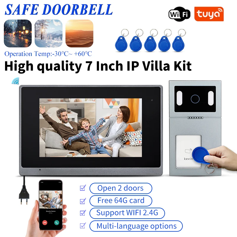 

Tuya Wifi Cat5/6 Connection Ip65 Outdoor With Rain Cover Door Access Controller Video Call Bell Intercom Analog System