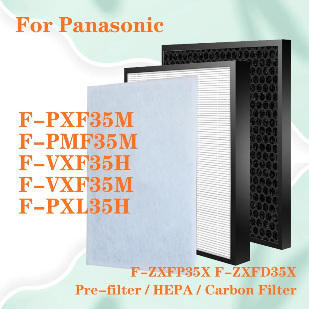 Replacement HEPA and Active Carbon Filter for Panasonic F-VXM35A F-VXM35H F-VXM35M F-VXM35R F-PXM35A F-PXM35H Air Purifier