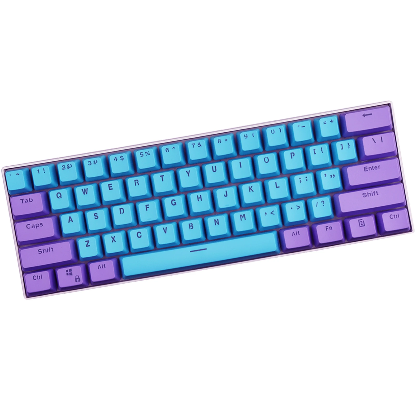 (Keycaps Only Sold)Purple Blue RK 61 Keycaps PBT Material OEM Height, Backlit Two-Color Mechanical Keyboard Keycaps