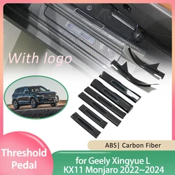 Car Door Sill Scuff Plate for Geely Xingyue L KX11 Monjaro 2022~2024 Welcome Pedal Threshold Guards Cover Sticker Accessories