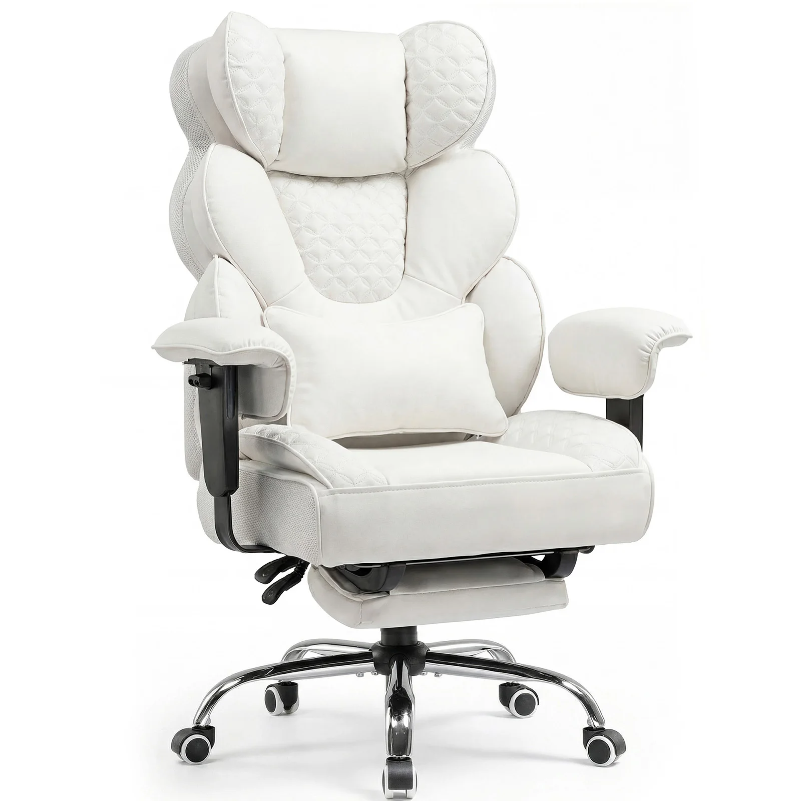 COMHOMA Ergonomische Gamingstoel Kantoorstoel 180 kg Verstelbare Lendensteun & Voetensteun Hybride Design Hoge Executive Stoel