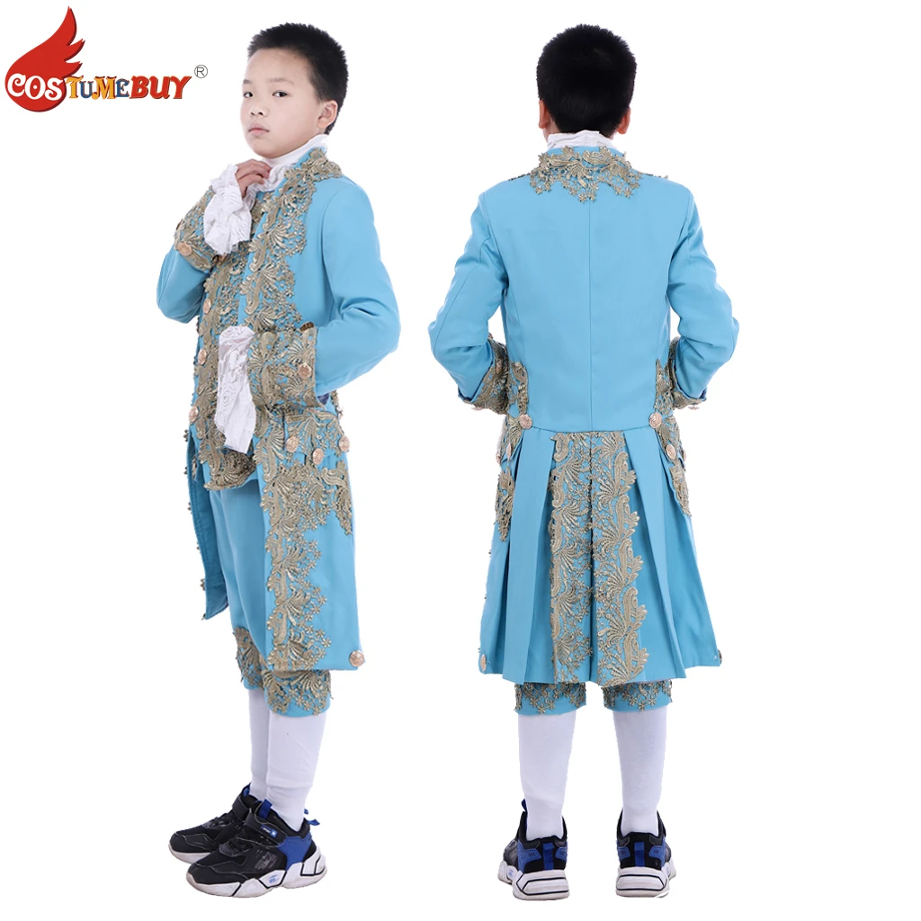 18th Century Washington Children Cosplay Rococo Blazer Suits,Victorian Colonial British Marie Antoinettte Boys Court Costume