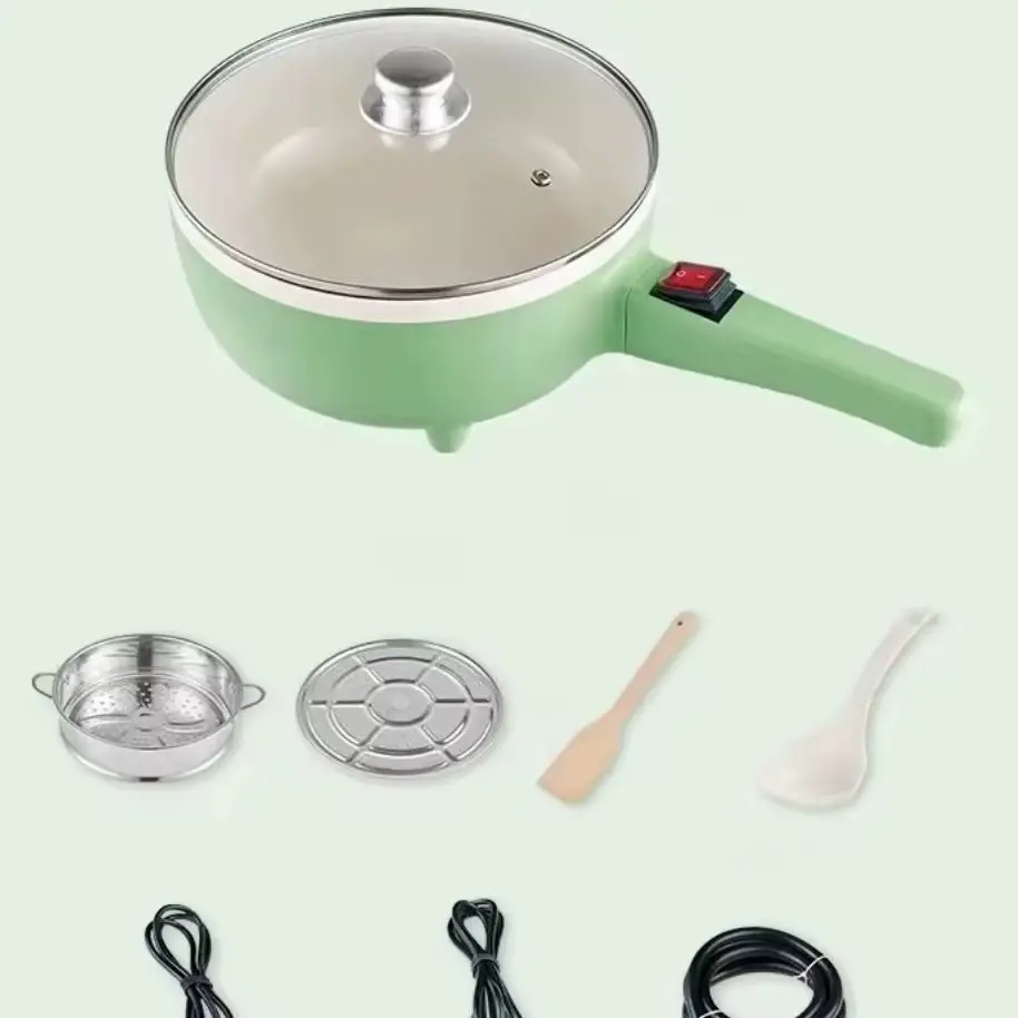 Portable Electric Hot Pot Cooker Non-Stick Mini Heating Frying Pan Multi-Function Rice Cooker Steamer Food Grade Skillet for Car view 5