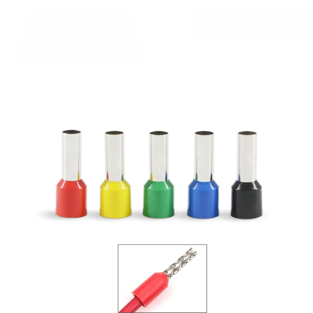 Connecteurs électriques à virole de jauge 16/12awg, 100 pièces, connecteur de fil, extrémité à sertir, Terminal de câble, Contacts isolés