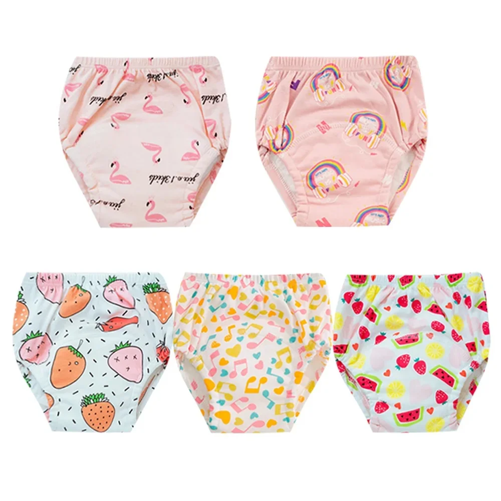 5 stks/partij Baby Katoenen Trainingsbroek Slipje 6 Layer Waterdichte Doek Luiers Herbruikbare Toolder Luiers Luier Baby Ondergoed - afbeelding 2
