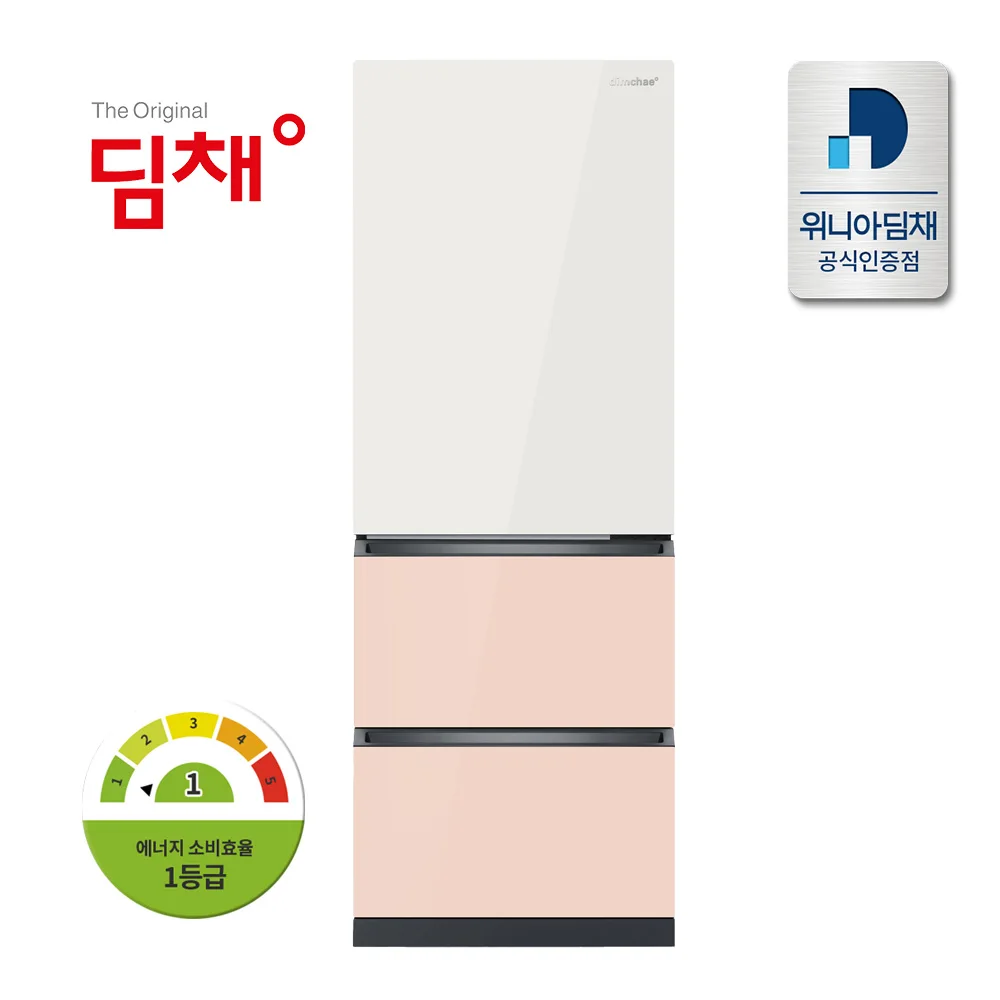 [Official certification point] Grade 1 Dimchae 3-door stand type kimchi refrigerator 330 liters EDT33JBPIEH1 Shin BeiGE Peach Free Installation & Lung home electronics