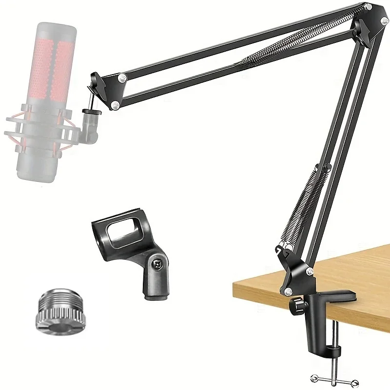 Uchwyt na mikrofon biurkowy z regulowanym ramieniem, statyw mikrofonowy, mocowanie mikrofonu, uchwyt na mikrofon do Blue Yeti, HyperX QuadCast, Fifine — zdjęcie produktu 7