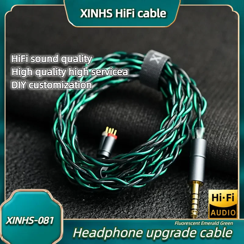 XINHS 7N OCC Hybrid Silver Plated Palladium HiFi Earphones Audio Cable 0.78mm 2.5mm 4.4 Balance Suitable for East 6 NF RA15