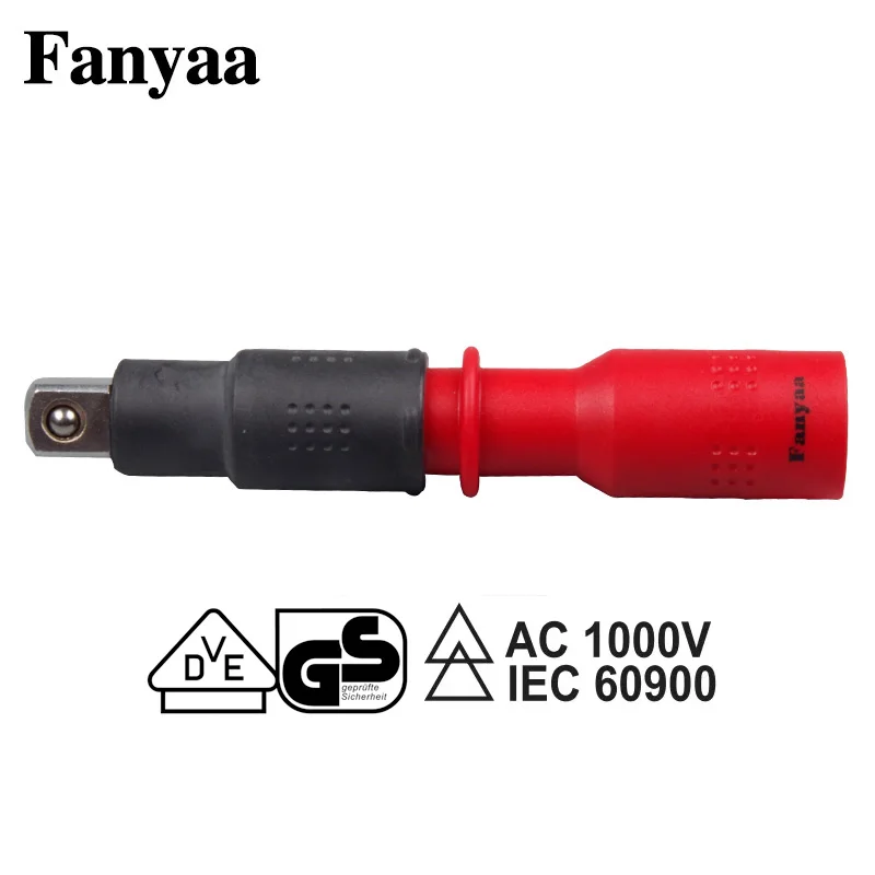 Fanyaa VDE Insulated Extension Bar 3/8, 1/2 Inch Drive Socket Wrench Electrician Tools For Live Working Up To 1000V AC, 1500V DC