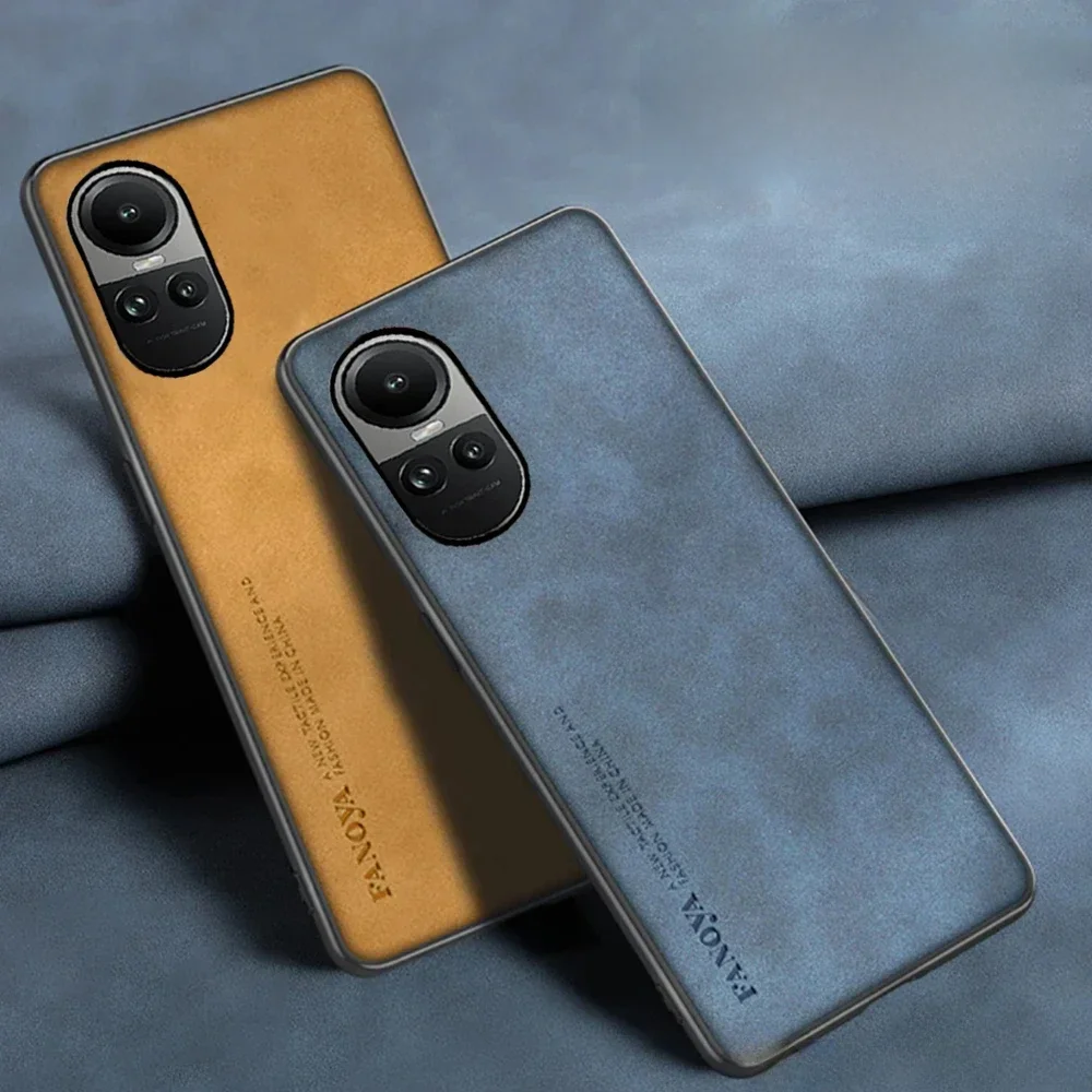 Beschermhoes Oppo Reno 10 5g Luxe Matte Lederen Achterkant Coque voor OPPO Reno 10 Pro Shell Bescherming Terug fundas - afbeelding 2