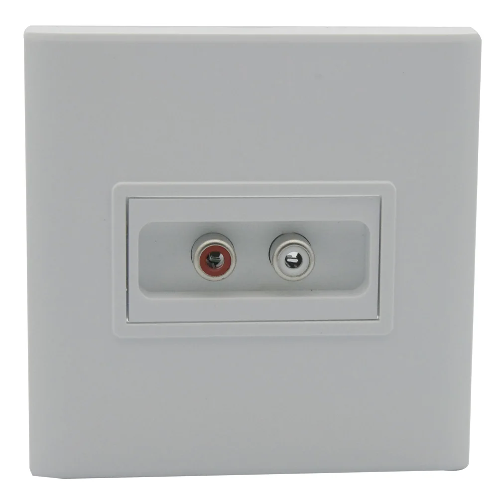 EU 86 Style 2 RCA Audio Wall Plate With Backside Screw connection